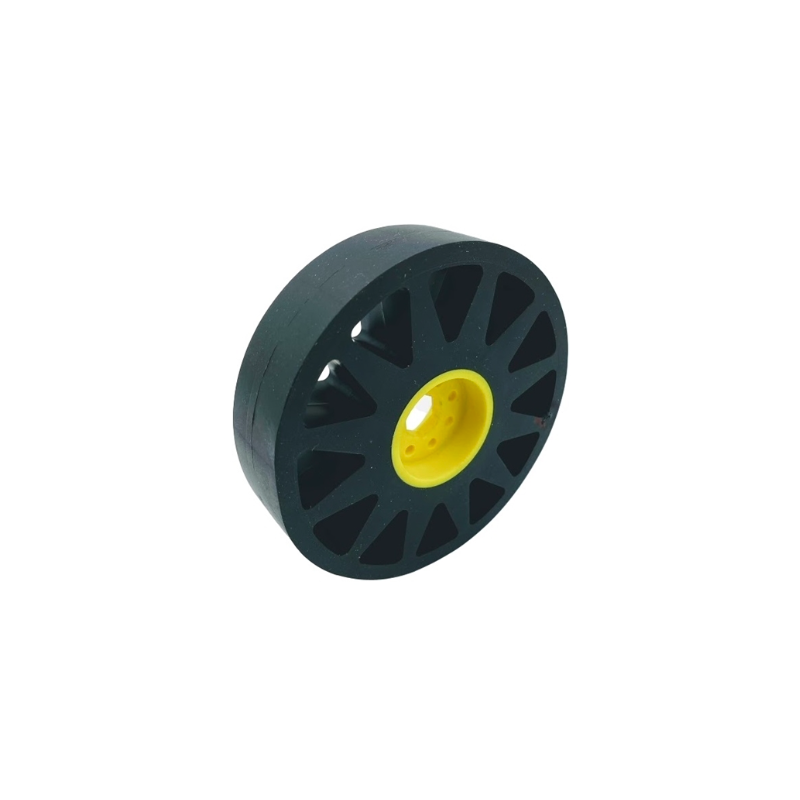 100mm Flex Wheel - 60A - 25mm wide - 1/2" Inner Hex - Black